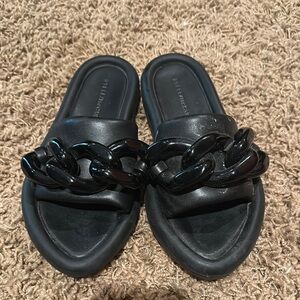 Stella McCartney Black Chain Sandals